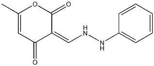 6-methyl-3-[(Z)-(2-phenylhydrazino)methylidene]-2H-pyran-2,4-dione Struktur