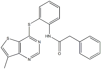 N1-{2-[(7-methylthieno[3,2-d]pyrimidin-4-yl)thio]phenyl}-2-phenylacetamide Struktur