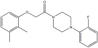 2-(2,3-dimethylphenoxy)-1-[4-(2-fluorophenyl)piperazino]-1-ethanone Struktur