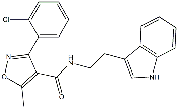 3-(2-chlorophenyl)-N-[2-(1H-indol-3-yl)ethyl]-5-methyl-4-isoxazolecarboxamide Struktur