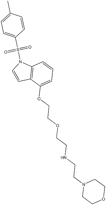 2-[2-({1-[(4-methylphenyl)sulfonyl]-1H-indol-4-yl}oxy)ethoxy]-N-(2-morpholinoethyl)-1-ethanamine Struktur