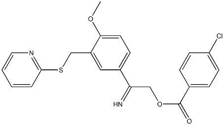 2-[(5-{[(4-chlorobenzoyl)oxy]ethanimidoyl}-2-methoxybenzyl)thio]pyridine Struktur