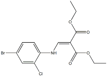 diethyl 2-[(4-bromo-2-chloroanilino)methylidene]malonate Struktur