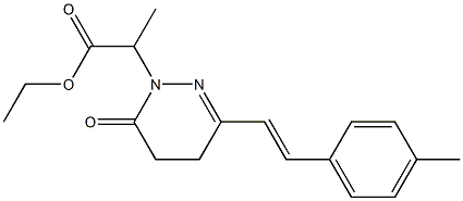 ethyl 2-[3-[(E)-2-(4-methylphenyl)ethenyl]-6-oxo-5,6-dihydro-1(4H)-pyridazinyl]propanoate Struktur