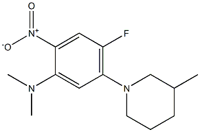 N1,N1-dimethyl-4-fluoro-5-(3-methylpiperidino)-2-nitroaniline Struktur