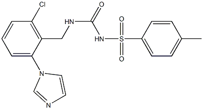 1-(3-chloro-2-{[({[(4-methylphenyl)sulfonyl]amino}carbonyl)amino]methyl}phenyl)-1H-imidazole Struktur