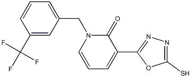 3-(5-sulfanyl-1,3,4-oxadiazol-2-yl)-1-[3-(trifluoromethyl)benzyl]-2(1H)-pyridinone Struktur