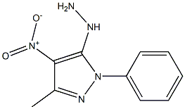 5-hydrazino-3-methyl-4-nitro-1-phenyl-1H-pyrazole Struktur