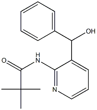 N-{3-[hydroxy(phenyl)methyl]-2-pyridinyl}-2,2-dimethylpropanamide Struktur