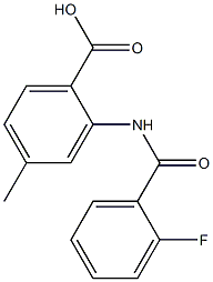 2-[(2-fluorobenzoyl)amino]-4-methylbenzenecarboxylic acid Struktur