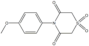 4-(4-methoxyphenyl)-1lambda~6~,4-thiazinane-1,1,3,5-tetraone Struktur