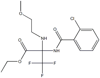 ethyl 2-[(2-chlorobenzoyl)amino]-3,3,3-trifluoro-2-[(2-methoxyethyl)amino]propanoate Struktur