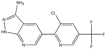 5-[3-chloro-5-(trifluoromethyl)-2-pyridinyl]-1H-pyrazolo[3,4-b]pyridin-3-amine Struktur