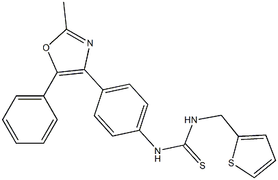 N-[4-(2-methyl-5-phenyl-1,3-oxazol-4-yl)phenyl]-N'-(2-thienylmethyl)thiourea Struktur