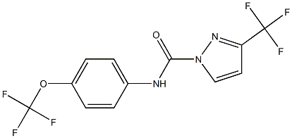 N1-[4-(trifluoromethoxy)phenyl]-3-(trifluoromethyl)-1H-pyrazole-1-carboxamide Struktur