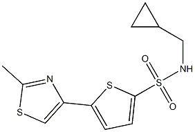 N2-cyclopropylmethyl-5-(2-methyl-1,3-thiazol-4-yl)thiophene-2-sulfonamide Struktur