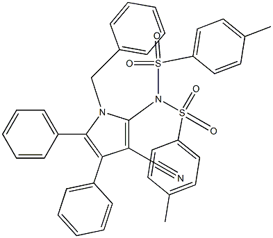 N-(1-benzyl-3-cyano-4,5-diphenyl-1H-pyrrol-2-yl)-4-methyl-N-[(4-methylphenyl)sulfonyl]benzenesulfonamide Struktur