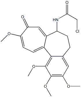 N1-(1,2,3,10-tetramethoxy-9-oxo-5,6,7,9-tetrahydrobenzo[a]heptalen-7-yl)-2- chloroacetamide Struktur