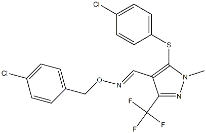 5-[(4-chlorophenyl)sulfanyl]-1-methyl-3-(trifluoromethyl)-1H-pyrazole-4-carbaldehyde O-(4-chlorobenzyl)oxime Struktur