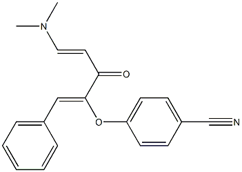 4-({(E)-4-(dimethylamino)-2-oxo-1-[(Z)-phenylmethylidene]-3-butenyl}oxy)benzenecarbonitrile Struktur