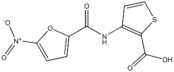 3-{[(5-nitro-2-furyl)carbonyl]amino}thiophene-2-carboxylic acid Struktur