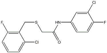 N1-(3-chloro-4-fluorophenyl)-2-[(2-chloro-6-fluorobenzyl)thio]acetamide Struktur