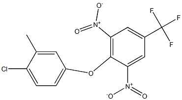 2-(4-chloro-3-methylphenoxy)-1,3-dinitro-5-(trifluoromethyl)benzene Struktur