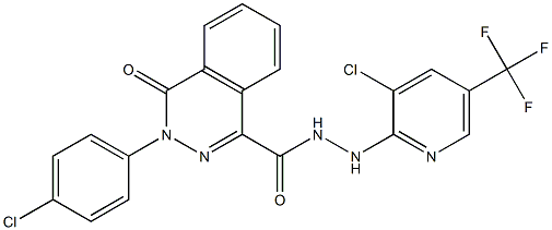 3-(4-chlorophenyl)-N'-[3-chloro-5-(trifluoromethyl)-2-pyridinyl]-4-oxo-3,4-dihydro-1-phthalazinecarbohydrazide Struktur