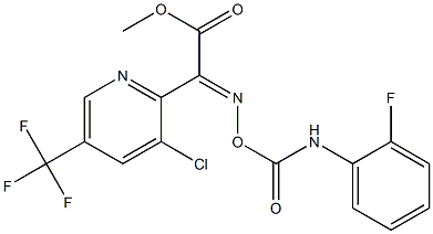 methyl 2-[3-chloro-5-(trifluoromethyl)-2-pyridinyl]-2-({[(2-fluoroanilino)carbonyl]oxy}imino)acetate Struktur