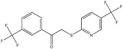 1-[3-(trifluoromethyl)phenyl]-2-{[5-(trifluoromethyl)-2-pyridyl]thio}ethan-1-one Struktur