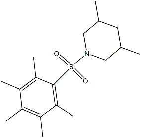 3,5-dimethyl-1-[(2,3,4,5,6-pentamethylphenyl)sulfonyl]piperidine Struktur