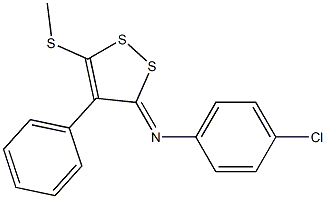 N1-[5-(methylthio)-4-phenyl-3H-1,2-dithiol-3-yliden]-4-chloroaniline Struktur