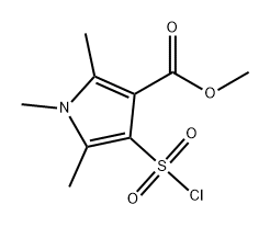 methyl 4-(chlorosulfonyl)-1,2,5-trimethyl-1H-pyrrole-3-carboxylate Struktur