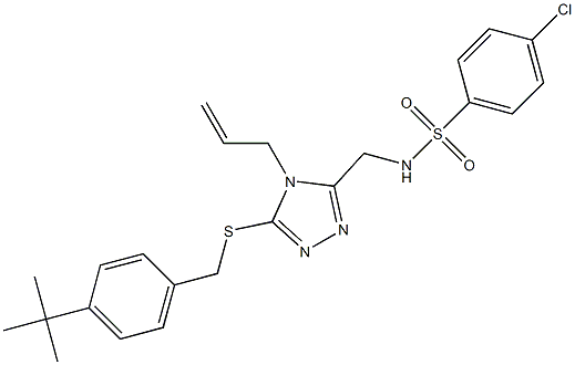 N-[(4-allyl-5-{[4-(tert-butyl)benzyl]sulfanyl}-4H-1,2,4-triazol-3-yl)methyl]-4-chlorobenzenesulfonamide Struktur