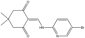 2-{[(5-bromo-2-pyridinyl)amino]methylene}-5,5-dimethyl-1,3-cyclohexanedione Struktur