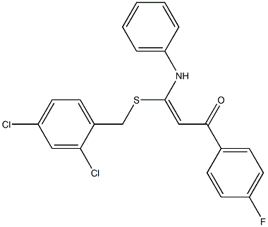 3-anilino-3-[(2,4-dichlorobenzyl)thio]-1-(4-fluorophenyl)prop-2-en-1-one Struktur