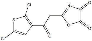 2-[2-(2,5-dichloro-3-thienyl)-2-oxoethyl]-4,5-dihydro-1,3-oxazole-4,5-dione Struktur