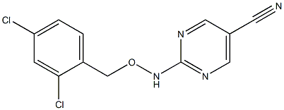 2-{[(2,4-dichlorobenzyl)oxy]amino}-5-pyrimidinecarbonitrile Struktur