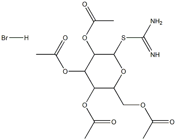 3,5-di(acetyloxy)-2-[(acetyloxy)methyl]-6-{[amino(imino)methyl]thio}tetrahy dro-2H-pyran-4-yl acetate hydrobromide Struktur