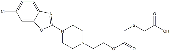 2-[(2-{2-[4-(6-chloro-1,3-benzothiazol-2-yl)piperazino]ethoxy}-2-oxoethyl)thio]acetic acid Struktur