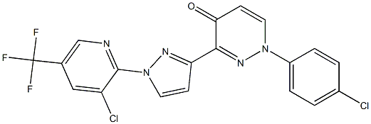 1-(4-chlorophenyl)-3-{1-[3-chloro-5-(trifluoromethyl)-2-pyridinyl]-1H-pyrazol-3-yl}-4(1H)-pyridazinone Struktur