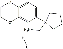 [1-(2,3-dihydro-1,4-benzodioxin-6-yl)cyclopentyl]methylamine hydrochloride Struktur