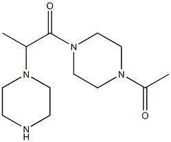 1-(4-acetylpiperazin-1-yl)-2-(piperazin-1-yl)propan-1-one Struktur