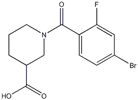 1-(4-bromo-2-fluorobenzoyl)piperidine-3-carboxylic acid Struktur