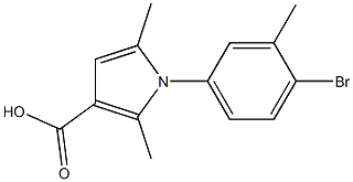 1-(4-bromo-3-methylphenyl)-2,5-dimethyl-1H-pyrrole-3-carboxylic acid Struktur