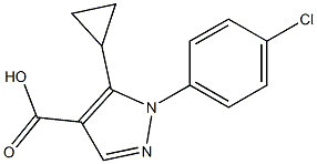 1-(4-chlorophenyl)-5-cyclopropyl-1H-pyrazole-4-carboxylic acid Struktur