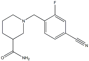 1-(4-cyano-2-fluorobenzyl)piperidine-3-carboxamide Struktur