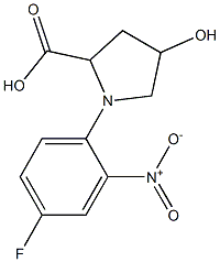 1-(4-fluoro-2-nitrophenyl)-4-hydroxypyrrolidine-2-carboxylic acid Struktur