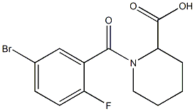 1-(5-bromo-2-fluorobenzoyl)piperidine-2-carboxylic acid Struktur