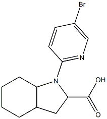 1-(5-bromopyridin-2-yl)octahydro-1H-indole-2-carboxylic acid Struktur